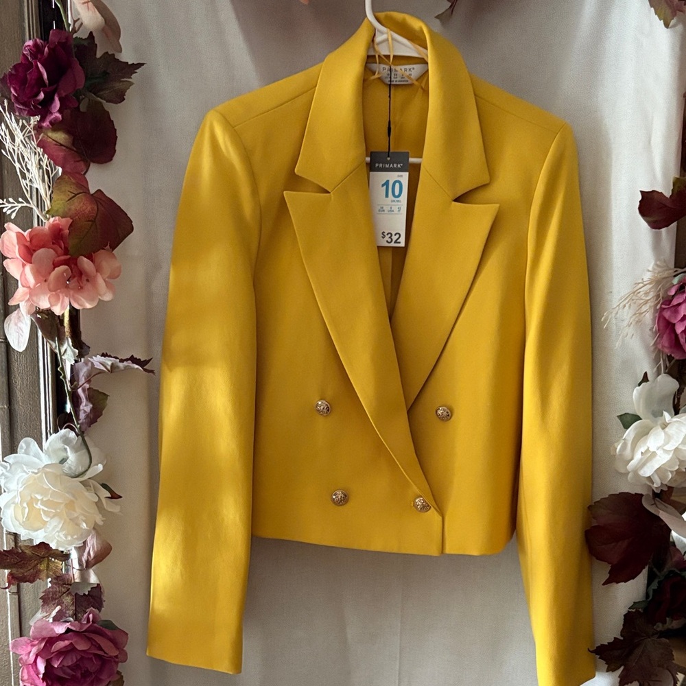 Primark Yellow Double-Breasted Blazer